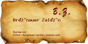 Brünauer Zalán névjegykártya
